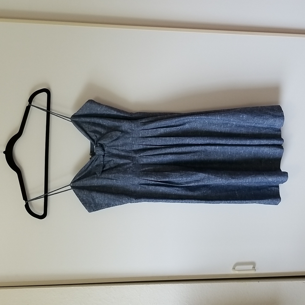 Madewell Chambray Tie-Front Cutout Cami Dress - Size 6 - Picture 3 of 13